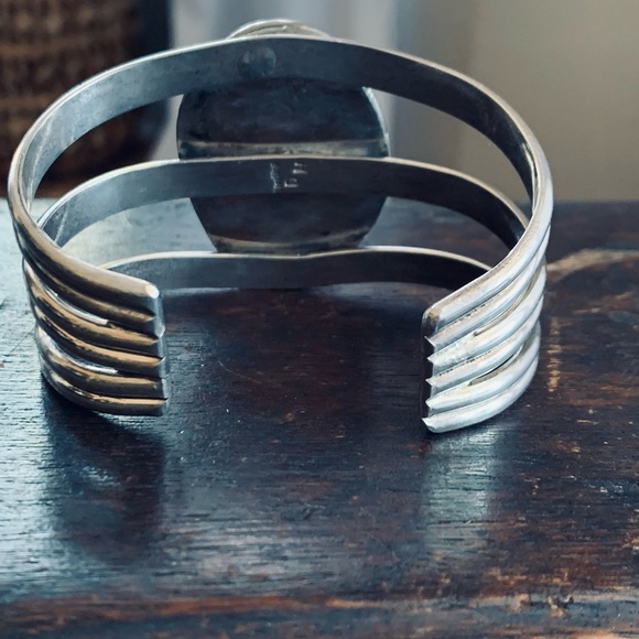 Vintage 78 gms Southwestern Turquoise Row Cuff Bracelet - Picture 8 of 14